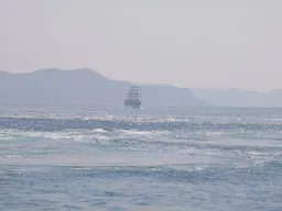 從淡路島那一側過來的觀潮船